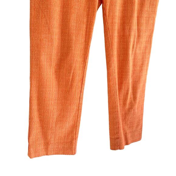 Cartonnier Anthropologie Charlie Textured Micro Striped Cotton Trouser Orange 4 - Picture 6 of 9